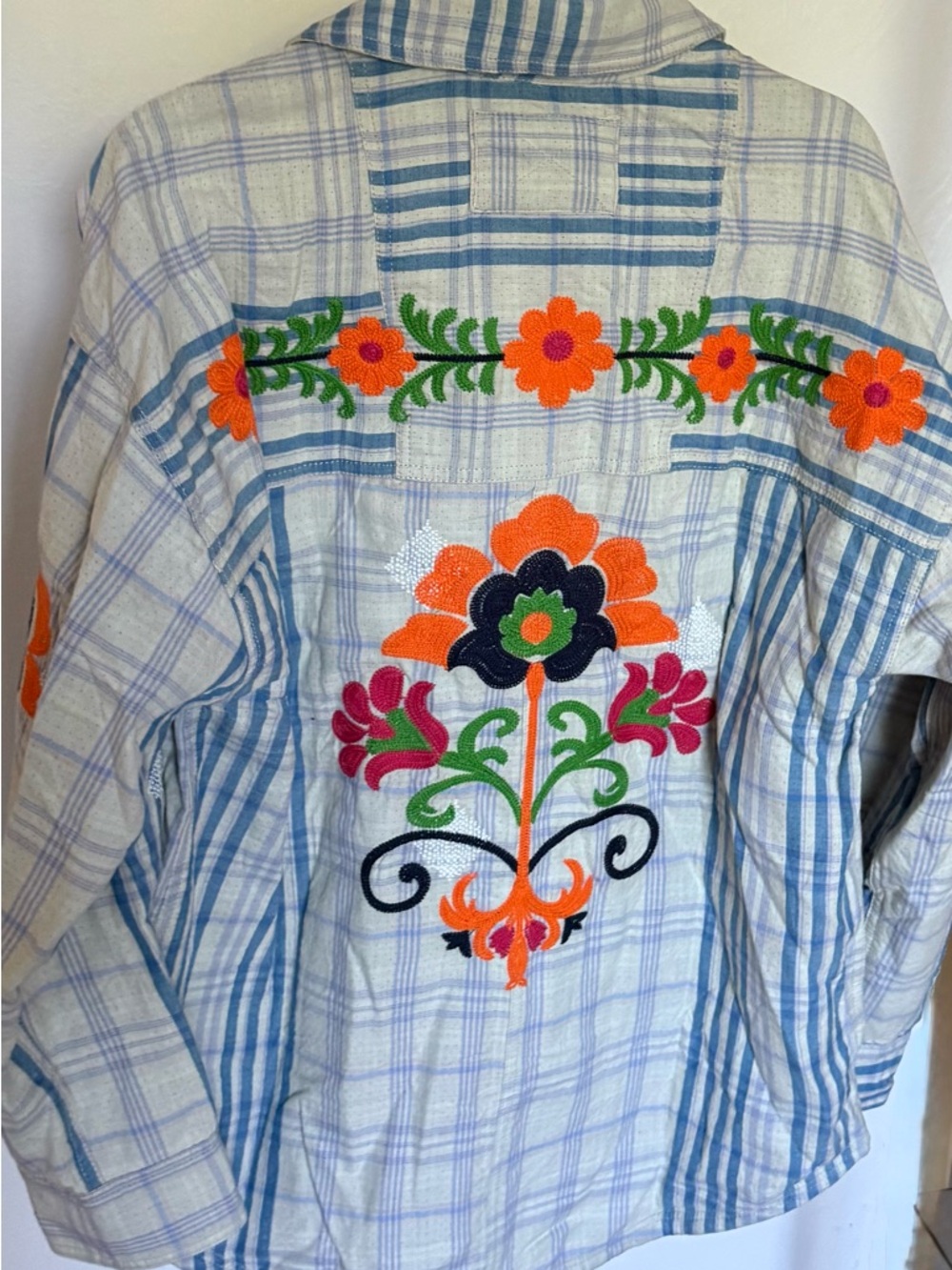 We The Free Embroidered Sashiko Shirt, Shirt Jacket - Large NWT - Picture 2 of 5